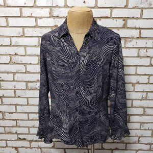 Evan Picone Black & White Polka Dot Blouse Size 14